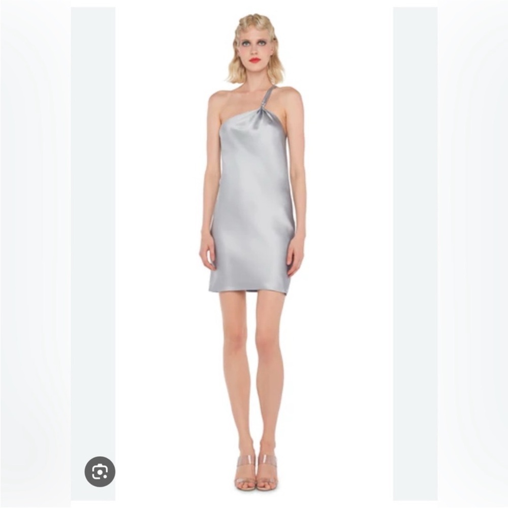 NWT norma kamali one shoulder bias mini dress size large